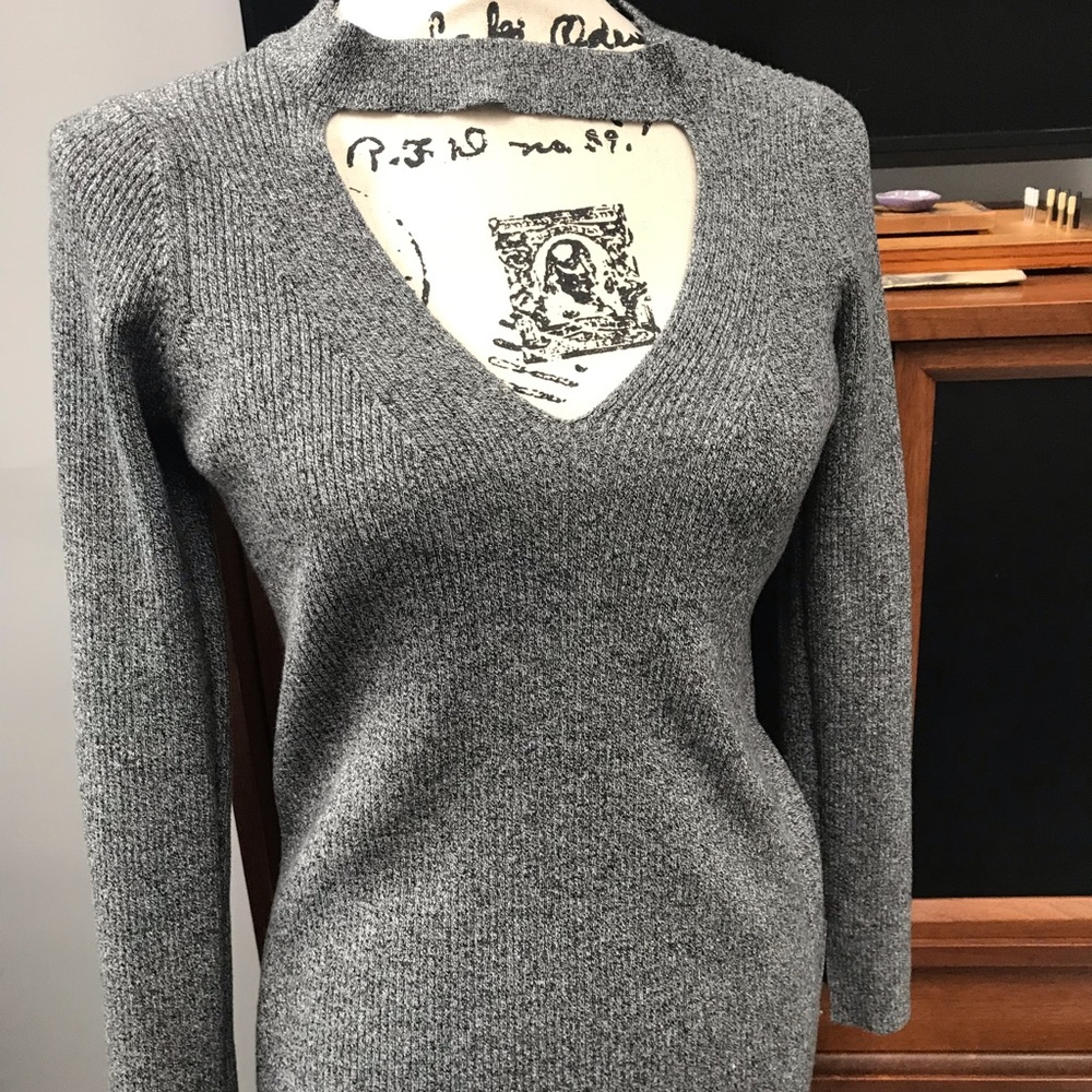 Cable and Stitch Front Cutout Sweater